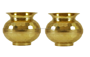Pot Lota Kalash en laiton poli avec impression numérique pour la Pooja traditionnelle et l'adoration spirituelle à domicile - Product Image 4
