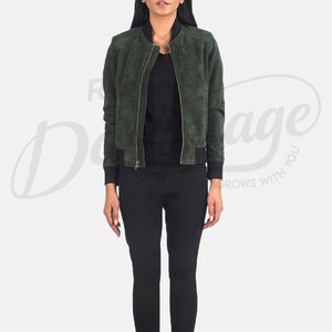 Women's Brown Suede Panel Bomber <b>Jacket</b> High Quality <b>Leather</b> Suede Biker <b>Jacket</b> rugged soft suede <b>leather</b> <b>jacket</b> for women - Product Image 6