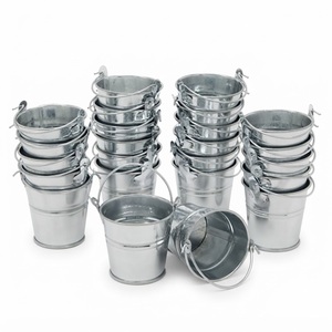 Wholesale Mini Metal <b>Buckets</b> with Handles Small Galvanized <b>Tin</b> Pails Container for Wedding Party Favors Candy Craft - Product Image 1