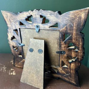 Cadre photo rectangulaire en bois fait main, élégant, sculpté, décoration murale horizontale, 5x7 pouces - Product Image 3