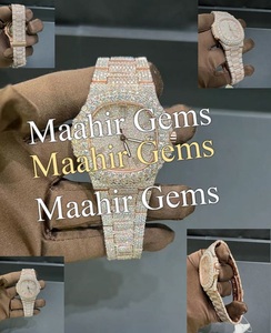 Rose High Quality Moissanite <b>Diamond</b> Studded Luxury Fashion Men's Quartz Movement Wrist <b>Watch</b> Fully Iced Fancy Party Wear - Product Image 5