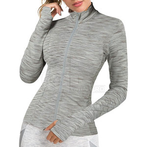 Chaqueta de yoga premium para mujer con cremallera, de secado rápido, tela elástica, corte ajustado, para entrenamiento, pilates, correr, ejercicio y deportes al aire libre. - Product Image 6