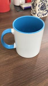 Three Tone Ceramic Coffee Mug Cup White Orange Handle Insulated <b>Drinkware</b> for Office Home - Product Image 2