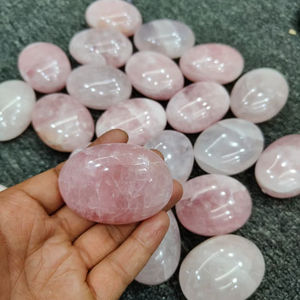 Pierre de paume en quartz rose naturel poli rose pour la guérison énergétique, la méditation et le Reiki - Vente en gros - ASY Crystal Export - Product Image 2