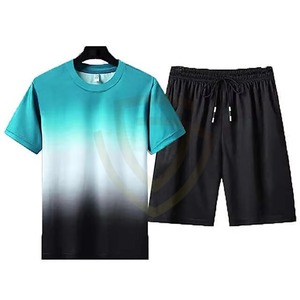 Ensemble de t-shirts et shorts d'été en gros, imprimé sur toute la surface, 100 % coton, fabricants, ensembles de t-shirts et shorts pour hommes - Product Image 5