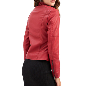 Blouson en cuir décontracté pour femme, style motard, pour l'automne et l'hiver, respirant, rembourré en coton, tendance, service OEM ODM, prix abordable - Product Image 2