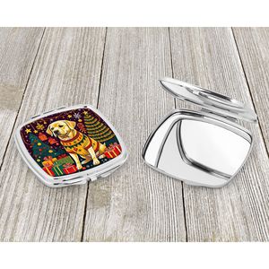 Yellow Labrador Retriever <b>Compact</b> Travel Makeup <b>Mirror</b> Portable Folding Handheld Design Christmas Gift for Women and Girls - Product Image 3