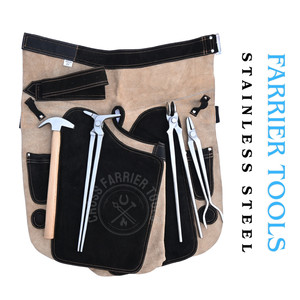 ชุดอุปกรณ์ช่างเกือกม้า พร้อมผ้ากันเปื้อนหนัง ค้อนตีกีบม้า คีมปากกลม คีมกันไฟ คีมถ่างกีบม้า และคีมตัดตะปู - Product Image 6