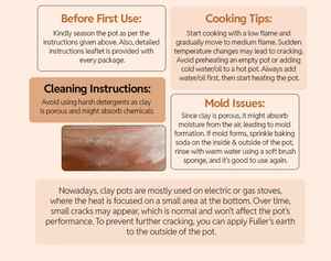 Traditional Natural Clay Heat Resistant Eco-Friendly Durable Cooking Pot Lid Handmade Earthen <b>Cookware</b> Healthy Cooking - Product Image 6