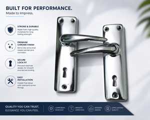 KELLTON Stainless Steel Waterproof <b>Door</b> Handle <b>Lock</b> <b>Push</b> <b>Button</b> Modern Design Ambidextrous for Bathroom Apartment Hotel - Product Image 4