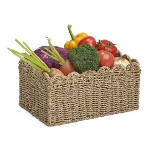 Cesta de mimbre con borde ondulado, cesta de almacenamiento hecha a mano, venta al por mayor, ecológica, hecha en Vietnam - Product Image 4