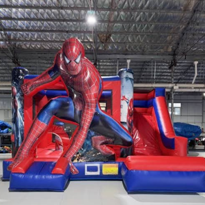 Castillo Inflable con Tobogán de Spiderman, PVC Ecológico, para Uso Comercial en Interiores, Jardín de Infancia, Parque de Trampolines, Estructura de Juego para Niños - Product Image 1