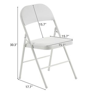 Eleganti Sedie Pieghevoli Bianche in Ferro e PVC per Convenzioni ed Esposizioni (Set da 6 Pezzi) - Product Image 5