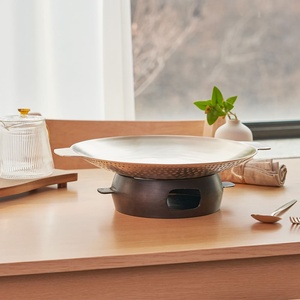 NOBBAN Premium Korean Bangjja Yugi Reusable Convenient Multi-Purpose Direct Fire Pot Pan Bulgogi <b>BBQ</b> Plate 13.4-inch Traditional - Product Image 2