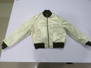 Blouson Bomber en Satin Vert Sauge Clair avec Col et Ourlet Côtelés Noirs, Veste Décontractée Zippée pour Homme, Vêtement d'Automne - Product Image 2