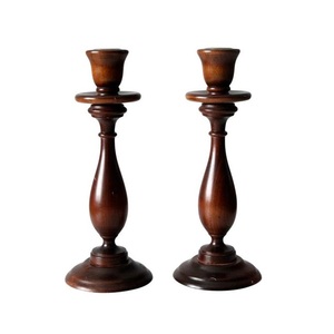 Carved Timber Candle Stand Decorative <b>Rustic</b> Accent for Dining <b>Table</b> Living Room Bedroom <b>Console</b> Mantel Shelf and Festive Gather - Product Image 3