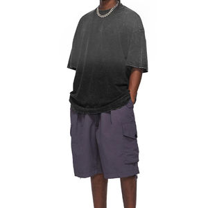 T-shirt Homme Respirant Col Rond Épais en Coton Lourd Délavé à l'Acide, Coupe Oversize, Style Vintage, Qualité Supérieure - Product Image 6