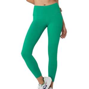 Legging pour femme de haute qualité à faible MOQ, couleur unie, taille haute avec cordon de serrage, longueur intégrale, en Spandex/Nylon, pour le fitness - Product Image 2