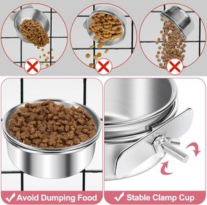Comedero de Acero Inoxidable para Pájaros, con Soporte de Tornillos, Tazón para Alimentos, Plato para Comida, Venta al Por Mayor - Product Image 3