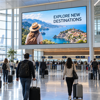 Affichage LED fixe intérieur P2 3840Hz ultra-fin à service frontal, signalisation numérique sans soudure pour terminal aéroportuaire