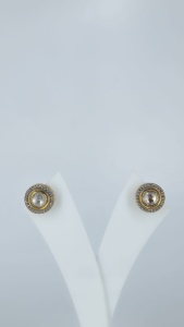 Luxury Fashion Earing Rodhium Gold Finish Round White Stone <b>Stud</b> <b>Earrings</b> Elegant Women Jewelry - Product Image 4