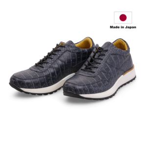 Fabriquées au Japon, baskets en cuir à motif crocodile gaufré italien, simples et élégantes, fabriquées à partir de peau de cerf de haute qualité. - Product Image 3