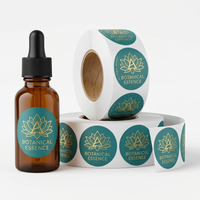 Service d'impression personnalisé, étiquettes en vinyle PP blanc, estampage à chaud en or, gaufrage, autocollants avec logo pour flacon de parfum, emballage cosmétique