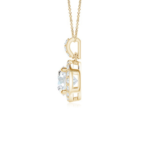 Vintage IGI Certified Lab Grown Diamond Halo <b>Pendant</b> Pave Diamond <b>Bail</b> 10K/14K/18K Gold 925/935 Silver for Wedding/Anniversary - Product Image 4