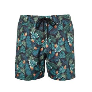 Shorts de Baño para Hombre, Color Azul Claro, Estampado de Palmeras, Secado Rápido, con Cordón Ajustable, Estilo Casual - Product Image 2