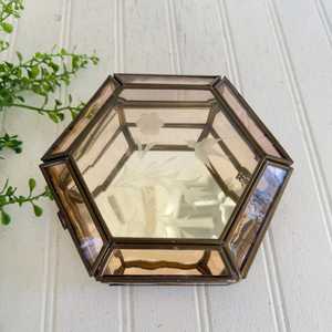Modern Rose Gold Hexagonal <b>Glass</b> Jewelry <b>Box</b> Transparent Geometric <b>Glass</b> Ring <b>Box</b> Trinket Organizer Display Holder For Sale - Product Image 5