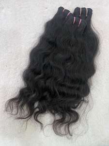 Extensions de cheveux humains 100% naturels, vierges, non traités, bouclés, de type temple indien, cuticules alignées, trame plate, style ondulé, simple - Product Image 6