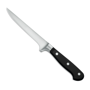 Cuchillos profesionales para deshuesar, de acero inoxidable, con hoja curva afilada y mango ergonómico negro con triple remache, para carne y aves. - Product Image 2