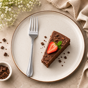 Fourchettes à dessert en acier inoxydable en gros, finition miroir, luxe, pour hôtels, buffets, repas, couverts réutilisables de qualité supérieure - Product Image 1