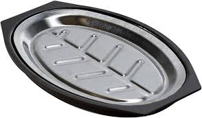 Assiette à steak en acier inoxydable de qualité supérieure avec base en bois pour service en restaurant - Product Image 3