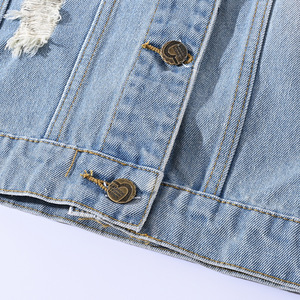 Wholesale Sleeveless <b>Jacket</b> Men Fashion Ripped Cotton Jean <b>Jacket</b> Plus Size Casual Jeans <b>Jacket</b> - Product Image 2