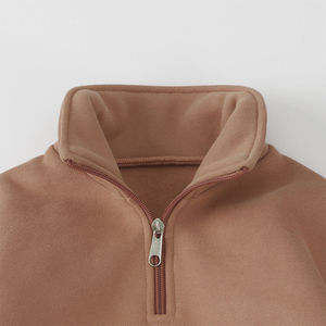 Simple Solid Color Fleece Drawstring Hooded Reversible Breathable Lightweight Unisex Tracksuit <b>Jacket</b> Zipper Fly for Casual Wear - Product Image 2