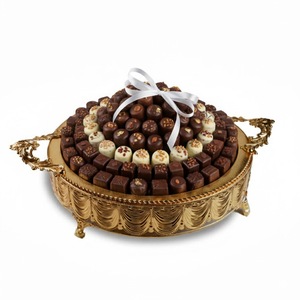 Bandeja de Chocolate Decorativa de Diseño Vintage con Asa de Madera, Bandeja Creativa de Metal para Servir Dulces, Directo de Fábrica - Product Image 4