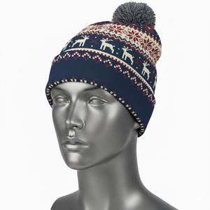 Bonnets d'hiver tricotés 100 % laine unisexe personnalisables avec logo sur mesure, ajustement réglable et impression numérique jacquard 2026 - Product Image 2