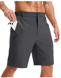 Shorts de randonnée légers pour hommes, séchage rapide, formels, avec logo frontal, pour le golf, la pêche, le travail, 3 poches zippées, personnalisables OEM ODM - Product Image 3