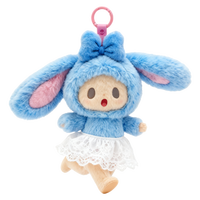 Porte-clés Lapin en Peluche Thème Carotte Orange avec Robe à Pois Vert et Nœud Rouge, Poupée Mignonne Qui Cligne de l'Œil, Breloque de Sac pour Enfants, Cadeau de Pâques