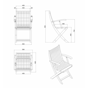 Adjustable Folding Teak Wood Modern Luxury Waterproof <b>Stackable</b> Outdoor <b>Garden</b> Dining <b>Chair</b> for Patio & Park Use - Product Image 5