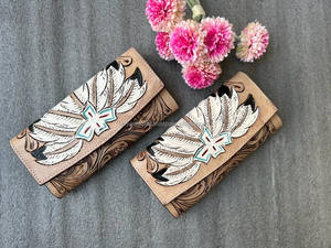 Cartera Larga de Cuero Vacuno Repujado para Mujer, 2026, a la Moda, de Alta Calidad, Bolso de Mano, Monedero de Cuero Genuino con Múltiples Ranuras para Tarjetas - Product Image 3