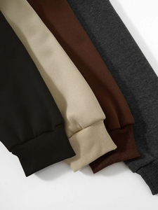 <b>Pullover</b> <b>Men</b> Color Blocking Hoodie Regular Fit Casual Knitted Sweatshirt With Pocket Autumn Wear - Product Image 3