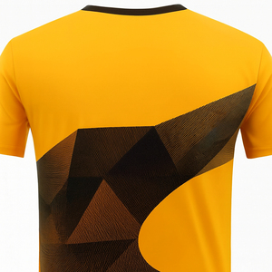 Maillot de football unisexe jaune et noir sublimé à manches courtes, respirant, coupe athlétique, pour toutes les saisons, 100 % polyester - Product Image 5