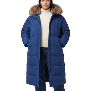 OEM Stand Collar Quilted Long Puffer <b>Jacket</b> Long Sleeve Zip <b>Fly</b> <b>Women</b> Ladies Winter Puffer Coat - Product Image 1