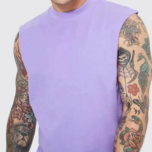 Camiseta Deportiva Ligera de Alta Calidad para Hombre, Chaleco Informal Transpirable de Punto, Spandex/Algodón, Ropa Deportiva de Colores Sólidos de Fábrica - Product Image 4