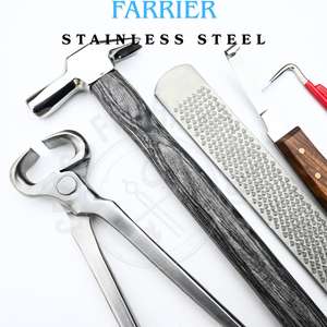 Horseshoeing Farrier <b>Tool</b> Kit with Hoof Nippers <b>Cutter</b> Sharpe Stainless Narrow Blade Hoof Knife Driving Hammer and Rasp Fine - Product Image 3