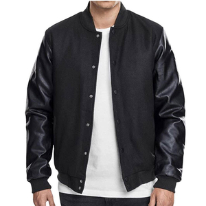 2024 Wholesale <b>Men</b> Varsity <b>Jackets</b> Letterman Bomber <b>Jacket</b> Stand Collar Hooded 100% Wool Streetwear Custom Baseball Patches - Product Image 1