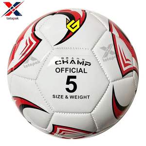 Ballon de football de haute qualité fabriqué au Pakistan en PVC blanc et rouge, taille 5, intérieur/extérieur, écologique, best-seller - Product Image 6
