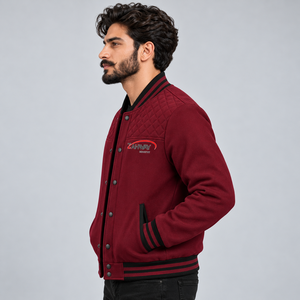 Chaqueta Varsity de Lana para Hombre, Transpirable, Resistente al Viento, con Puños a Rayas, para Invierno - Product Image 3